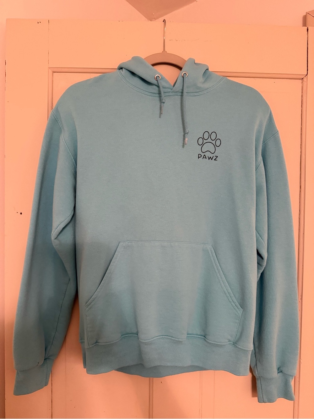PAWZ Teal Blue Paw Print Pullover Hoodie